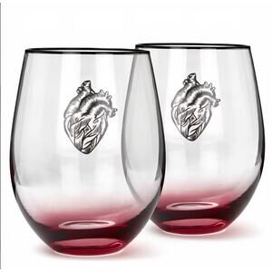 Killstar Ana-Tomic Stemless Wine Glasses Set of 2 NIB